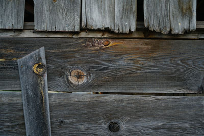 Close-up of weathered wooden plank