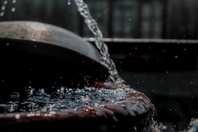 Close-up of water splashing in fountain