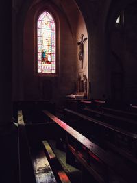 Interior of illuminated building