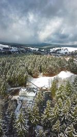 Aerial view of landscape against sky