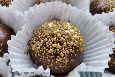 High angle view of cake in plate