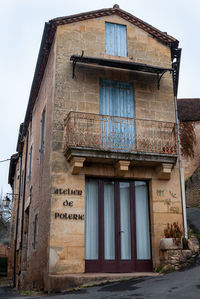 Low angle view of old building against sky