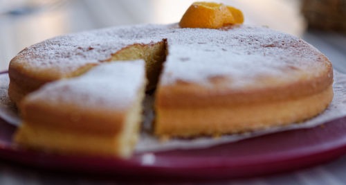 Close-up of cake in plate