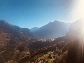 Scenic view of mountains against clear sky