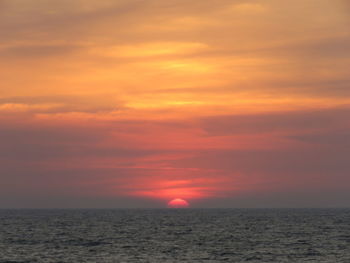 Scenic view of sea at sunset