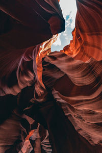 Low angle view of rock formation