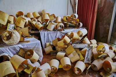 High angle view of food on table