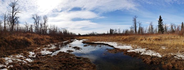 Scenic view of river against sky