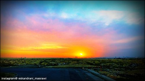 Road against sky during sunset