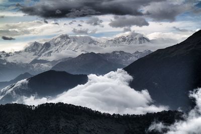 Scenic view of mountains against sky