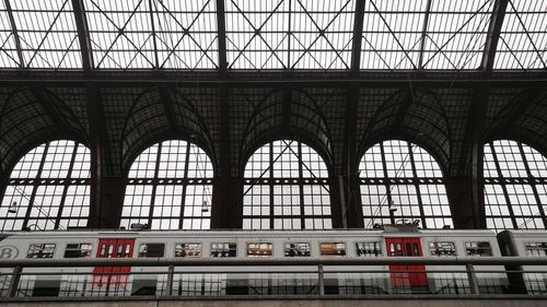 Low angle view of train at railroad station