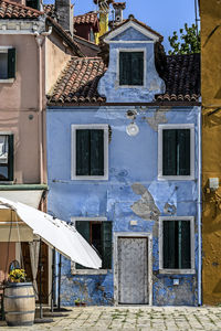 Multicolored burano island buildings