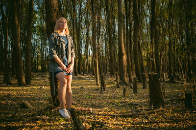 Woman in a forest