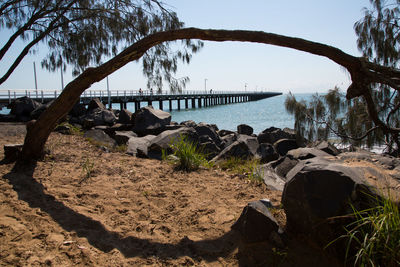 Scenic view of beach against sky