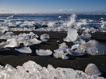 Scenic view of sea during winter