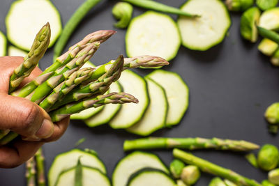 Close-up of hand holding plant