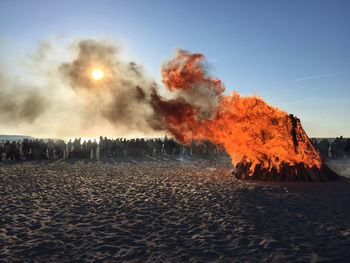 Fire on the beach, celebration 
