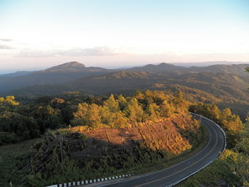 Scenic view of landscape against sky during sunset