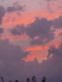 Low angle view of sky during sunset