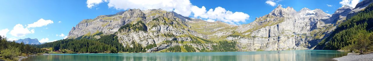 Panoramic view of lake against sky