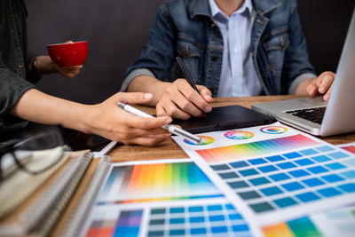 People working on table