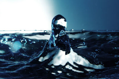 Close-up of rippled water against clear sky