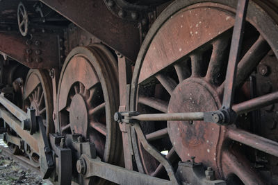 Close-up of old train