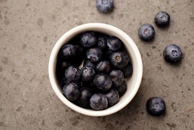 High angle view of fruits in plate