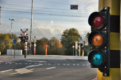 Close-up of road signal