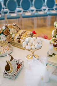 Close-up of dessert on table