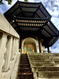 Low angle view of stairs against building