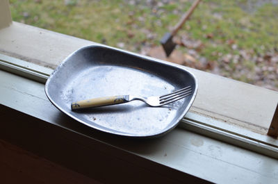 Close-up of plate on table