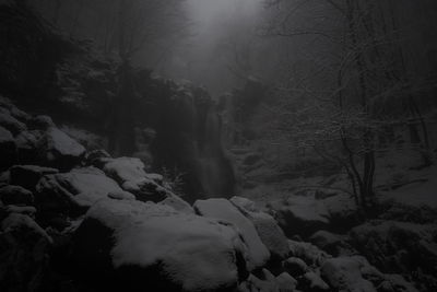 Scenic view of snow covered land