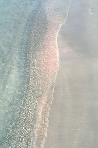 High angle view of waves on beach