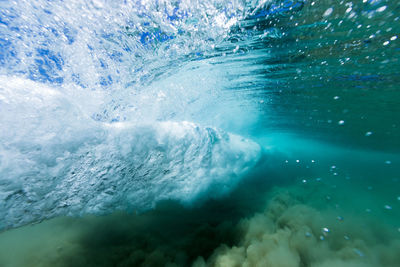 Close-up of water splashing in sea