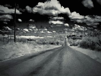 Road against sky during winter