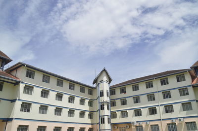 Low angle view of buildings against sky