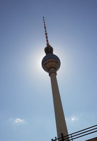 Low angle view of communications tower