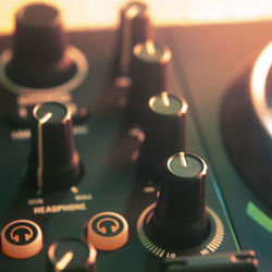 Close-up of sound mixer