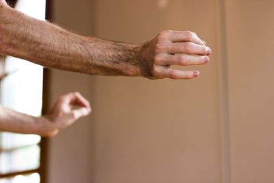 Close-up of man hand