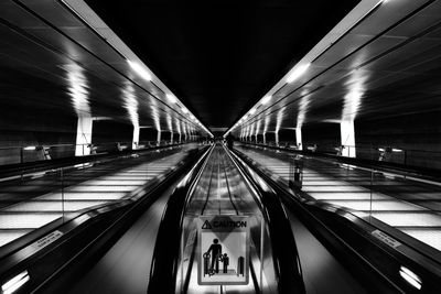 View of illuminated tunnel