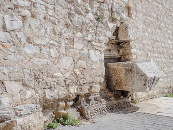 Stone wall of historic building