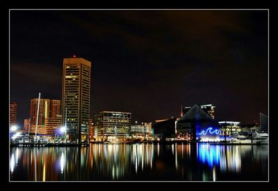 Illuminated city at night