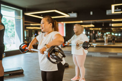 Man exercising in gym