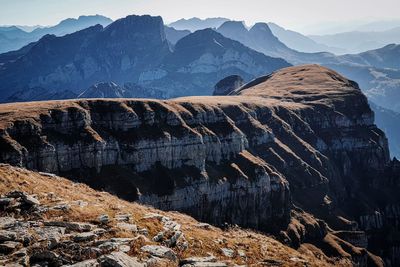 Scenic view of mountains against sky