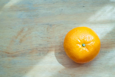 High angle view of orange on table