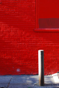 Close-up of red brick wall