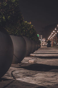View of illuminated street at night