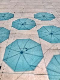 High angle view of tiled floor