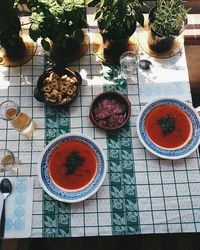 Close-up of food on table